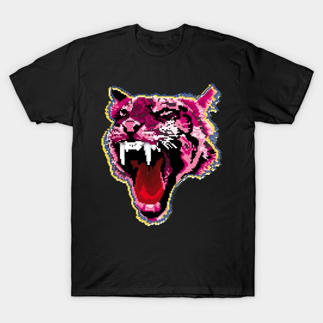 Weckywerks Pixel Tiger T-Shirt by weckywerks